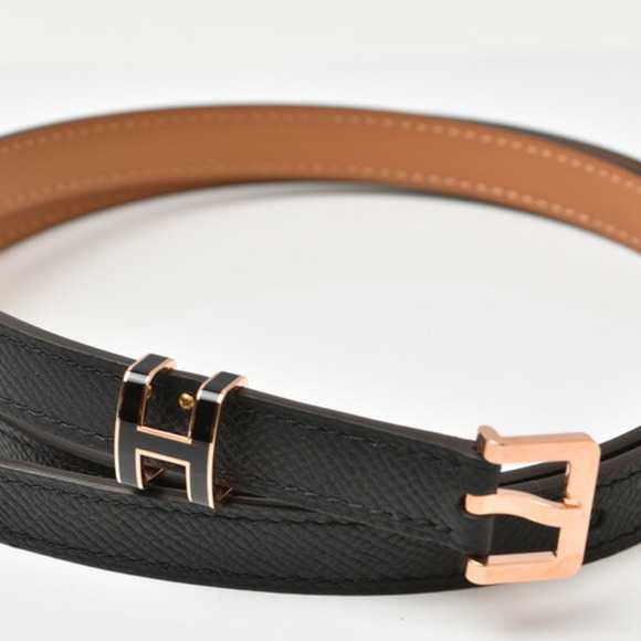 Hermes Belt for Women HERMES Pop H15 Size 85 Epsom Black Pink Gold Plated Unused main image 9
